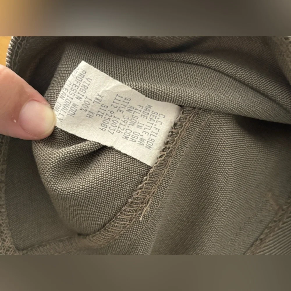 Filson Jacket Mens XXL Beige Weekender Virgin Wool Full Workwear Whipcord 0018 - Picture 8 of 13